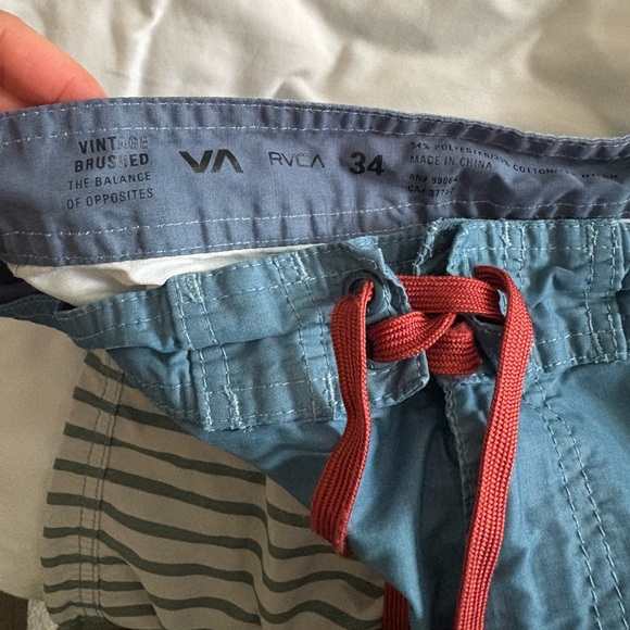 RVCA Blue and Green Swim Trunks with Modern Design - Picture 5 of 5
